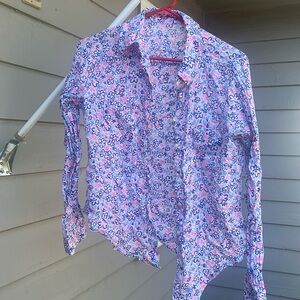Lilly Pulitzer Womens Ditsy print button down size small